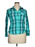 Mudd Plaid Teal Long Sleeve Button-Down Shirt Size 16 - photo 1