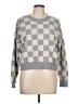 Sincerely Jules Checkered-gingham Gray Pullover Sweater Size L - photo 1