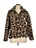 J.Crew 100% Polyester Animal Print Brown Faux Fur Jacket Size XL - photo 1