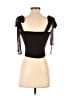 J.ING Black Short Sleeve Top Size S - photo 2