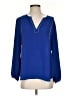 J.Crew 100% Polyester Blue 3/4 Sleeve Blouse Size 2 - photo 1