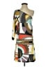 BCBGMAXAZRIA Graphic Gray Cocktail Dress Size S - photo 1