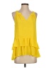Rose + Olive 100% Polyester Yellow Sleeveless Blouse Size XS - photo 1