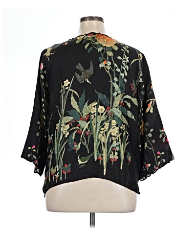 Johnny Was 3/4 Sleeve Silk Top (view 2)
