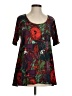 Lularoe Floral Red Short Sleeve T-Shirt Size XS - photo 1