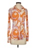 Zara Print Orange Long Sleeve Blouse Size XS - photo 1