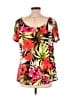 Jules & Leopold Black Red Short Sleeve Blouse Size L - photo 2