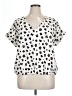 Unbranded Animal Print White Short Sleeve Blouse Size XL - photo 1
