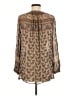 Burning Torch 100% Silk Brown Long Sleeve Silk Top Size M - photo 2