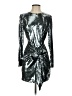 Toccin 100% Polyester Metallic Silver Cocktail Dress Size 4 - photo 1