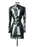 Toccin 100% Polyester Metallic Silver Cocktail Dress Size 4 - photo 2