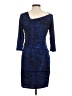Jennifer Lopez Paisley Blue Cocktail Dress Size M - photo 2