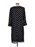 Worthington 100% Polyester Stripes Black Casual Dress Size L - photo 2