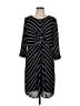 Worthington 100% Polyester Stripes Black Casual Dress Size L - photo 1