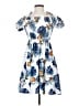 Assorted Brands 100% Polyester Tropical Blue Casual Dress Size S - photo 1