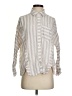 Vineyard Vines 100% Linen Stripes Silver Ivory Long Sleeve Button-Down Shirt Size 2 - photo 1