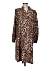 Shein 100% Polyester Animal Print Brown Casual Dress Size 12 - photo 1