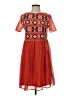 Zara 100% Polyester Red Orange Casual Dress Size S - photo 1