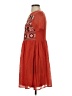 Zara 100% Polyester Red Orange Casual Dress Size S - photo 5