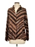 Grade & Gather 100% Polyester Chevron-herringbone Brown Long Sleeve Blouse Size S - photo 1