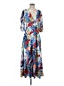 Hutch 100% Polyester Tropical Blue Casual Dress Size 4 - photo 1