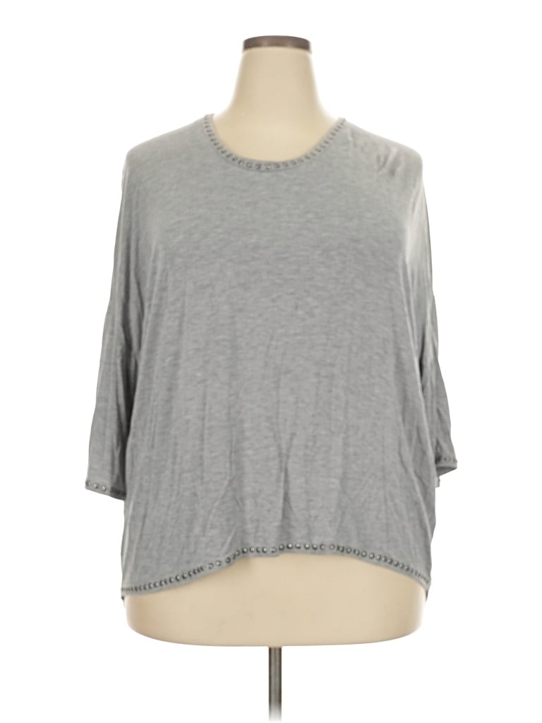 Pre-owned Premise Studio 3/4 Sleeve T-shirt In Gray