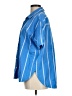 a.n.a. A New Approach Stripes Blue Short Sleeve Button-Down Shirt Size M - photo 5