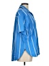 a.n.a. A New Approach Stripes Blue Short Sleeve Button-Down Shirt Size M - photo 4