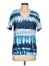 Impulse California Tie-dye Blue Short Sleeve Blouse Size L - photo 1