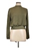 Bar III 100% Polyester Green Long Sleeve Blouse Size L - photo 1