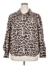 Zeagoo Animal Print Ivory Long Sleeve Button-Down Shirt Size XXL - photo 1