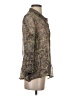 Nic + Zoe Metallic Silver Long Sleeve Blouse Size S - photo 4