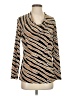 Adrienne Vittadini Animal Print Tan Long Sleeve Blouse Size S - photo 1