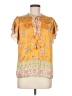 Current Air Yellow Short Sleeve Blouse Size M - photo 1