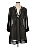 Catalina 100% Polyester Black 3/4 Sleeve Blouse Size L - photo 1