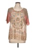 JM Collection Tan Short Sleeve Blouse Size L - photo 1