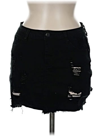 Wax Jean Denim Skirt (view 1)