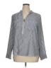 MICHAEL Michael Kors Stripes Gray Long Sleeve Blouse Size XL - photo 1
