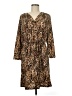 Merona 100% Polyester Animal Print Brown Casual Dress Size M - photo 1