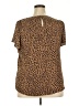 CeCe 100% Polyester Animal Print Brown Short Sleeve Blouse Size XXL - photo 2