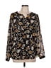 Christopher & Banks 100% Polyester Black Long Sleeve Blouse Size L - photo 1