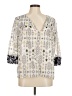Massimo Dutti Aztec Or Tribal Print Ivory 3/4 Sleeve Blouse Size 6 - photo 1