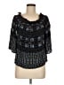Lily White 100% Rayon Black 3/4 Sleeve Blouse Size M - photo 1