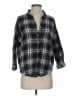A Shirt Thing Plaid Black 3/4 Sleeve Button-Down Shirt Size S - photo 1