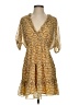 Lush 100% Polyester Print Yellow Casual Dress Size S - photo 1