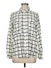 Lumiere 100% Polyester Checkered-gingham Ivory Long Sleeve Blouse Size M - photo 1
