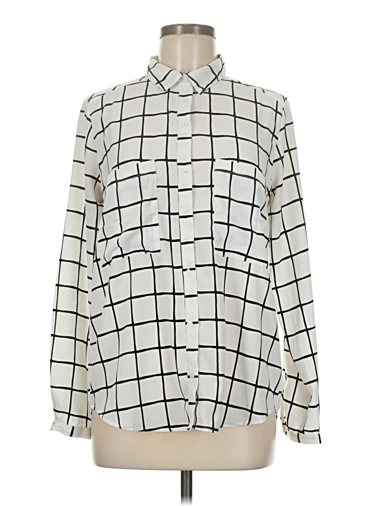Pre-owned Lumiere Long Sleeve Blouse In White