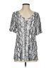 Longyuan Silver Short Sleeve Blouse Size S - photo 1