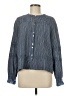 Wrap 100% Cotton Blue Long Sleeve Blouse Size 8 - photo 1