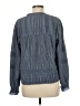 Wrap 100% Cotton Blue Long Sleeve Blouse Size 8 - photo 2